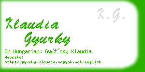 klaudia gyurky business card